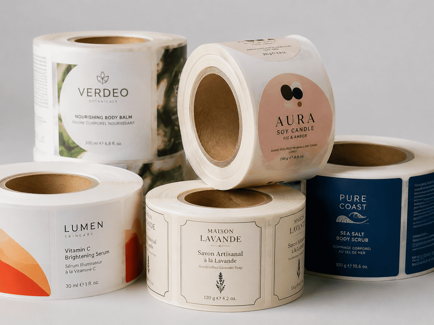Custom adhesive label printing details