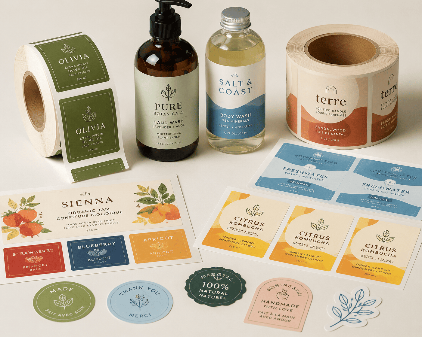 Custom adhesive labels and stickers
