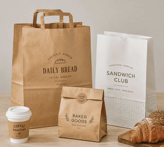 Food takeaway paper bags