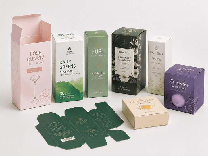 Custom folding paper cartons for retail packaging