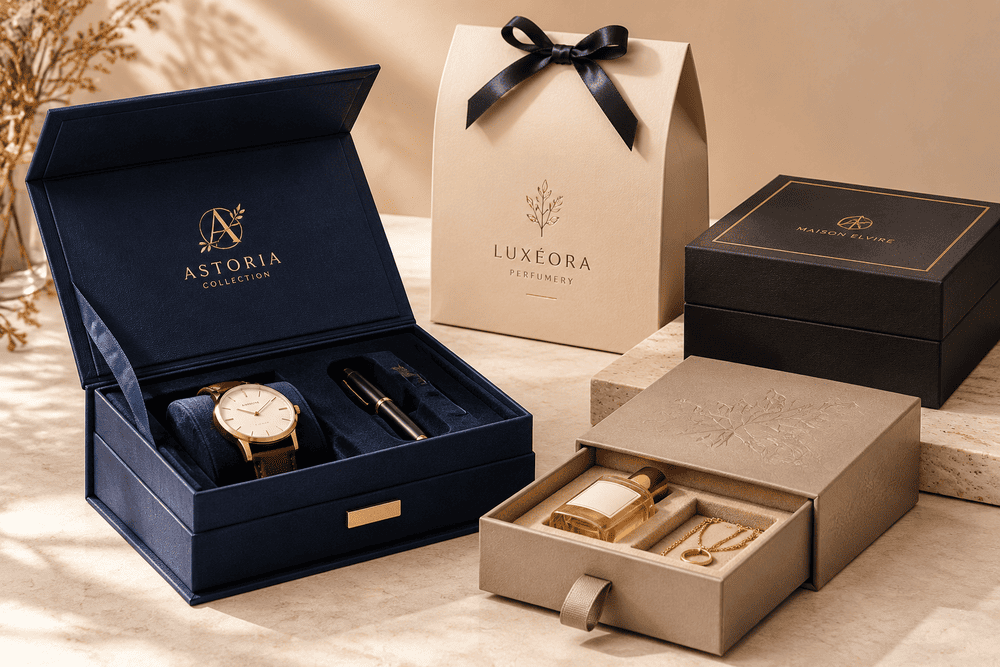 Custom rigid gift boxes with premium finishing
